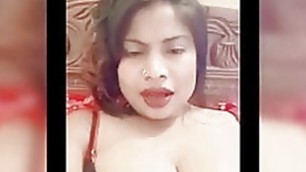 Rasmi Alon Wearing BLACK BRA Showing HUGE BOOBs on Live