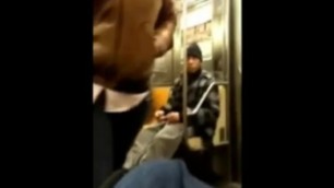 Black Dude Jacks off on the Subway