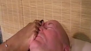 Pale Slave Worships FEET of EBONY ANGEL GODDESS