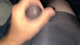 Black pantyhose cum