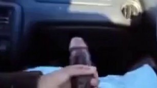 BBC gets a handjob in the car