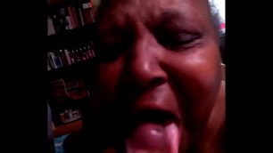 Granny uses her mouth to service black dick