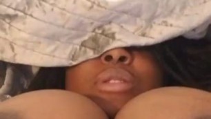 Bouncing my huge black titties