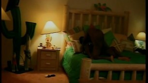 Black on black hardcore action with a stud banging a young babe in bed